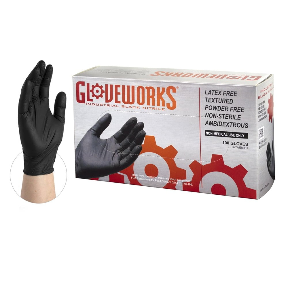 Work Eze Nitrile Disposable Gloves, L/XL