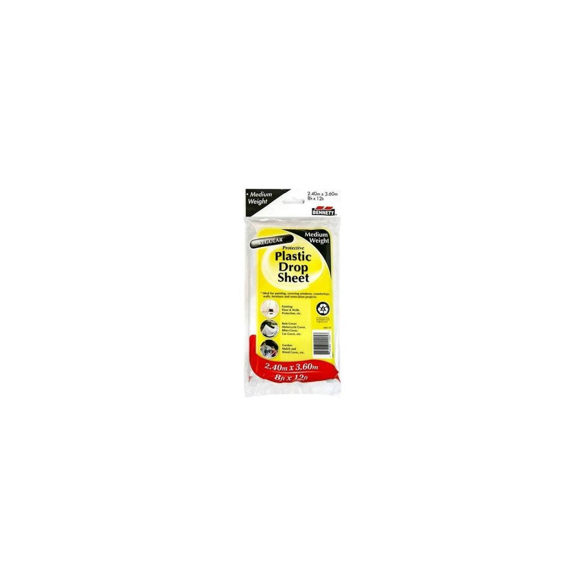 Plastic Drop Sheet, Medium Weight, 8' x 12'